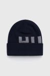 Вовняна шапка HUGO колір синій з тонкого трикотажу вовна (3559563)