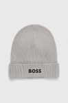 Шапка з домішкою вовни Boss Green BOSS GREEN колір сірий