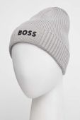 Шапка з домішкою вовни Boss Green BOSS GREEN колір сірий