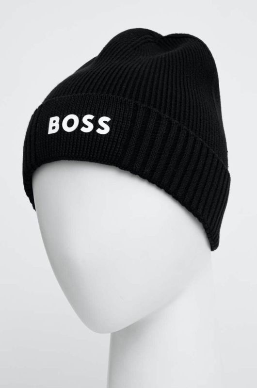 Шапка з домішкою вовни Boss Green BOSS GREEN колір чорний фото 2