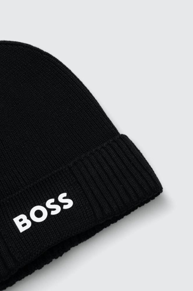 Шапка з домішкою вовни Boss Green BOSS GREEN колір чорний фото 3