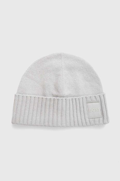 Шапка з домішкою вовни Boss Orange BOSS ORANGE колір сірий з тонкого трикотажу