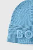 Шапка з домішкою вовни Boss Orange BOSS ORANGE з товстого трикотажу колір блакитний