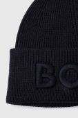 Шапка з домішкою вовни Boss Orange BOSS ORANGE колір синій з товстого трикотажу