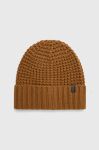 Шапка з домішкою вовни AllSaints колір коричневий з товстого трикотажу (3686304)