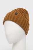 Шапка з домішкою вовни AllSaints колір коричневий з товстого трикотажу (3686304)
