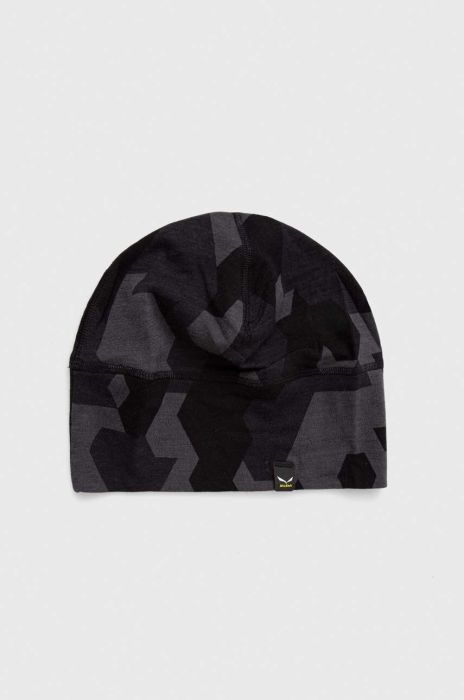 Шапка Salewa Cristallo колір сірий з тонкого трикотажу вовна