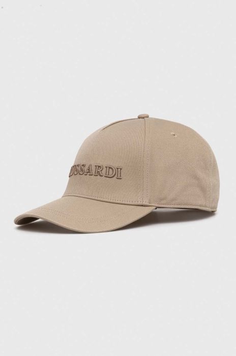 Бавовняна бейсболка Trussardi колір бежевий з аплікацією