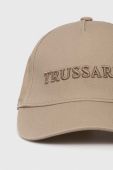 Бавовняна бейсболка Trussardi колір бежевий з аплікацією