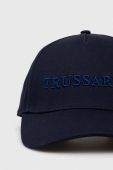 Бавовняна бейсболка Trussardi колір синій з аплікацією