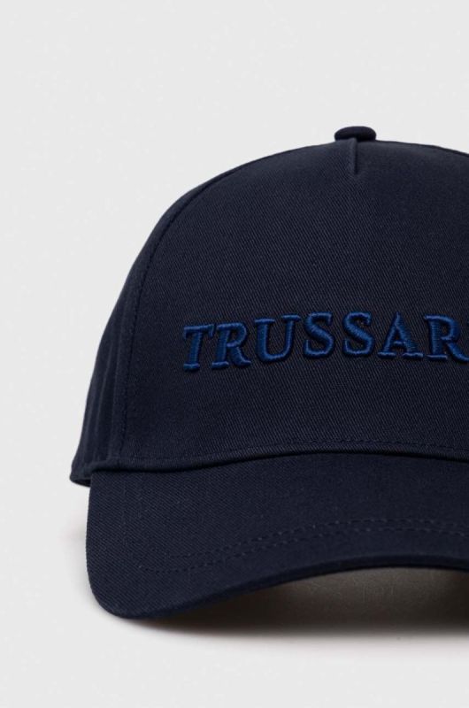 Бавовняна бейсболка Trussardi колір синій з аплікацією фото 2