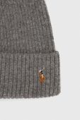 Вовняна шапка Polo Ralph Lauren колір сірий з тонкого трикотажу вовна (3550301)