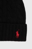 Вовняна шапка Polo Ralph Lauren колір чорний вовна (3550302)