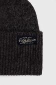 Вовняна шапка Polo Ralph Lauren колір сірий з тонкого трикотажу вовна (3550306)