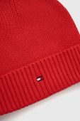 Шапка з домішкою кашеміру Tommy Hilfiger колір червоний з тонкого трикотажу