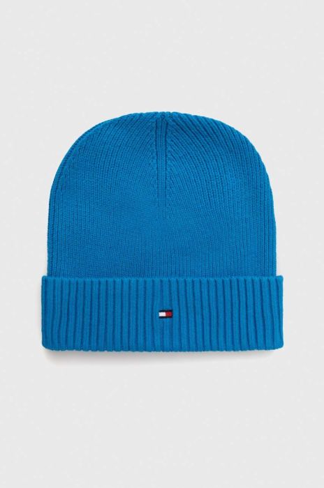 Шапка з домішкою кашеміру Tommy Hilfiger з тонкого трикотажу колір блакитний