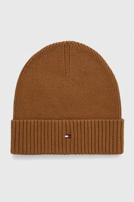 Шапка з домішкою кашеміру Tommy Hilfiger колір коричневий з тонкого трикотажу (3419550)