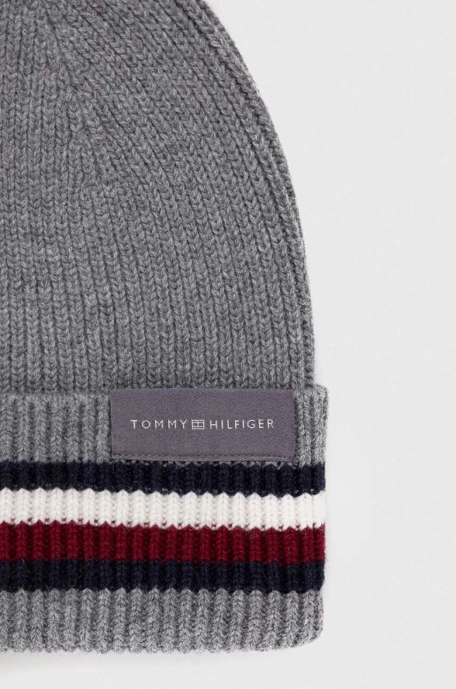 Шапка з домішкою вовни Tommy Hilfiger колір сірий (3441864) фото 3