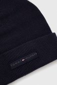 Бавовняна шапка Tommy Hilfiger колір синій з тонкого трикотажу з бавовни (3519840)