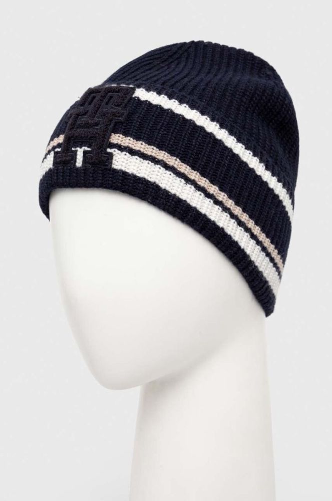 Шапка з домішкою кашеміру Tommy Hilfiger колір синій з тонкого трикотажу (3519843) фото 2