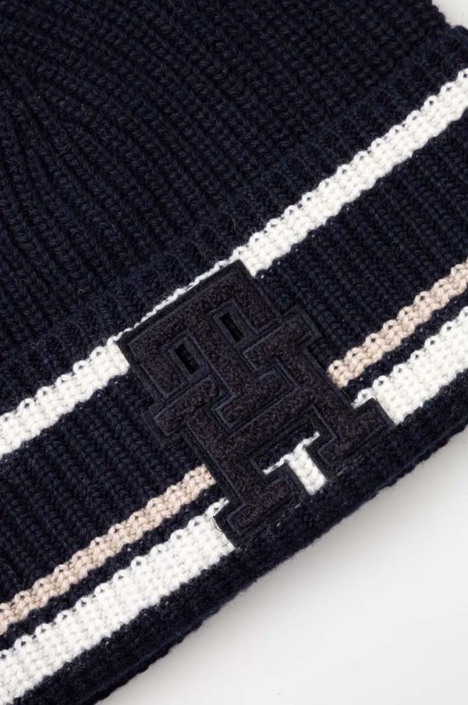 Шапка з домішкою кашеміру Tommy Hilfiger колір синій з тонкого трикотажу (3519843) фото 3