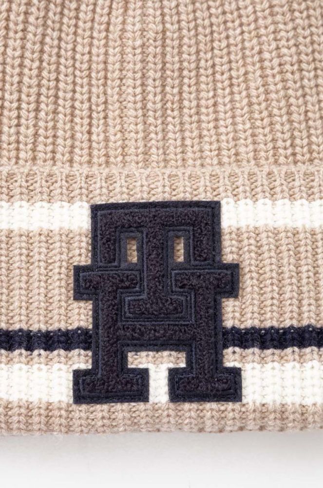 Шапка з домішкою кашеміру Tommy Hilfiger колір бежевий з тонкого трикотажу (3519844) фото 3