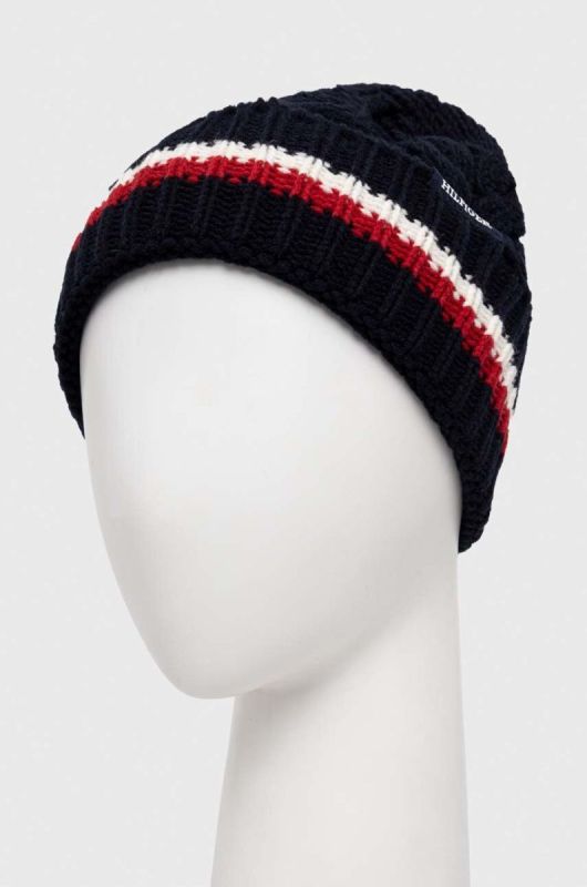 Шапка з домішкою вовни Tommy Hilfiger колір синій з товстого трикотажу (3424105) фото 2
