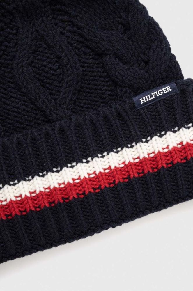 Шапка з домішкою вовни Tommy Hilfiger колір синій з товстого трикотажу (3424105) фото 3
