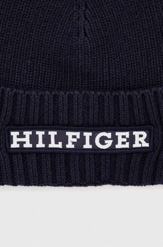 Шапка з домішкою вовни Tommy Hilfiger колір синій з товстого трикотажу (3546421) фото 3