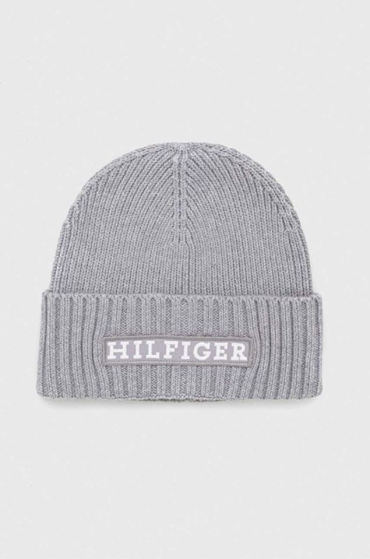 Шапка з домішкою вовни Tommy Hilfiger колір сірий (3546420)