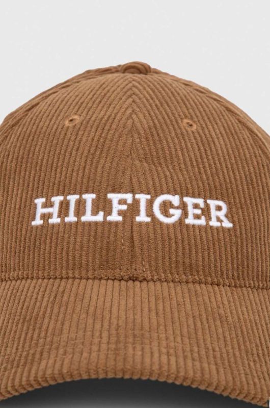 Кепка Tommy Hilfiger колір коричневий з аплікацією фото 2
