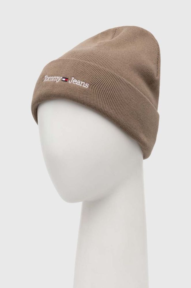 Шапка Tommy Jeans колір бежевий з тонкого трикотажу (3445828) фото 3