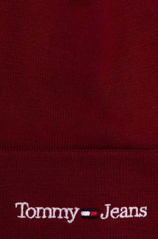 Шапка Tommy Jeans колір бордовий з тонкого трикотажу (3445831) фото 2
