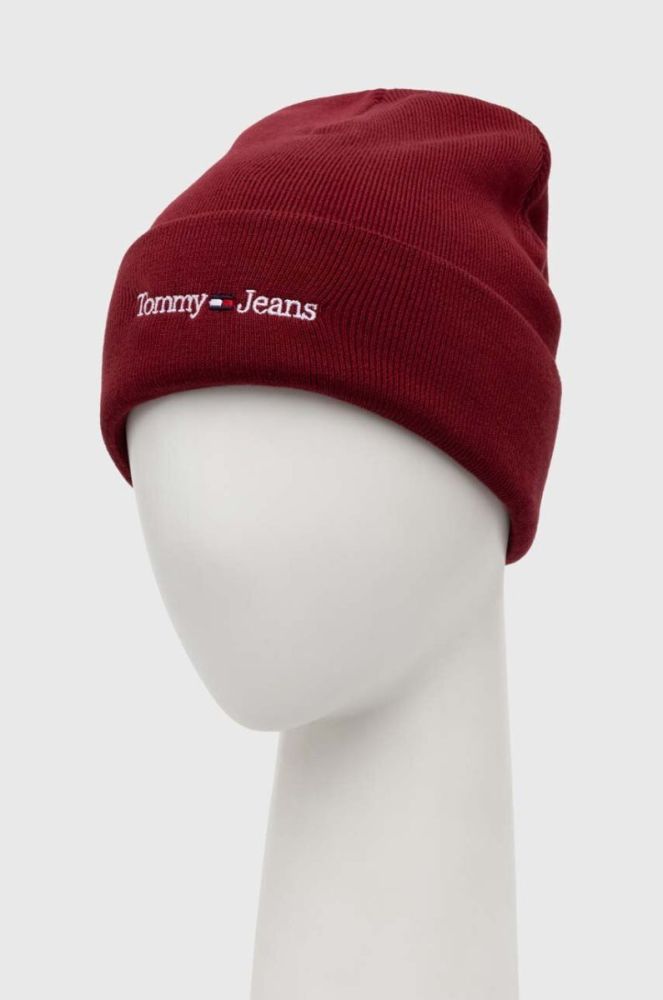 Шапка Tommy Jeans колір бордовий з тонкого трикотажу (3445831) фото 3