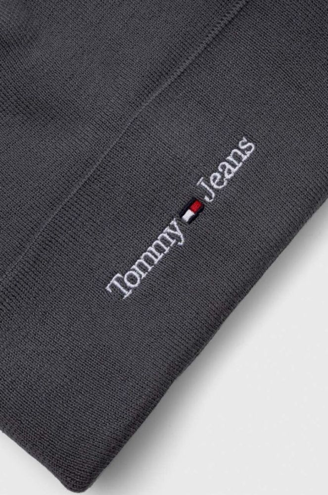 Шапка Tommy Jeans колір сірий з тонкого трикотажу (3445830) фото 3