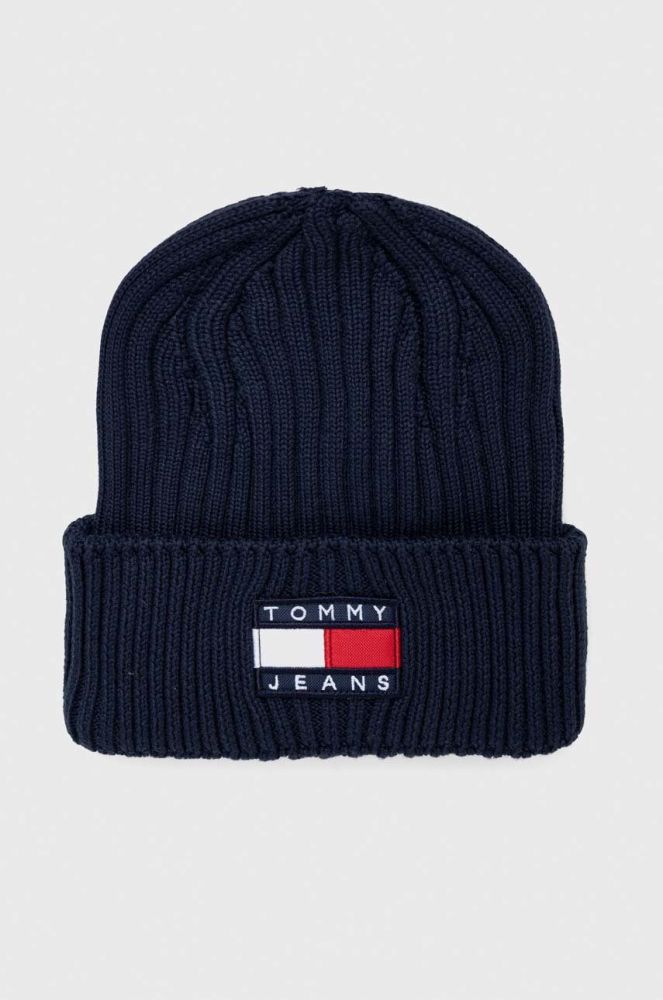 Шапка Tommy Jeans колір синій з товстого трикотажу (3546443)