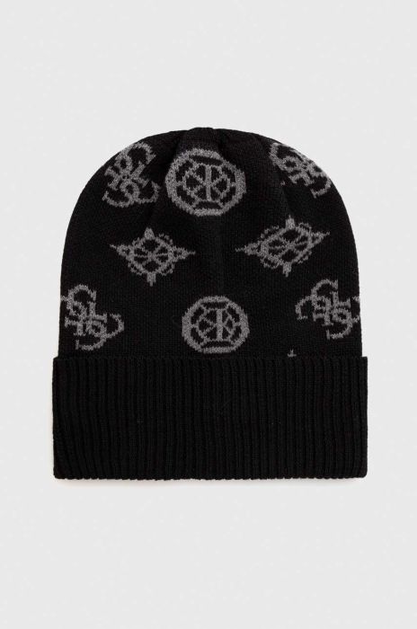 Шапка з домішкою вовни Guess колір чорний (3473712)