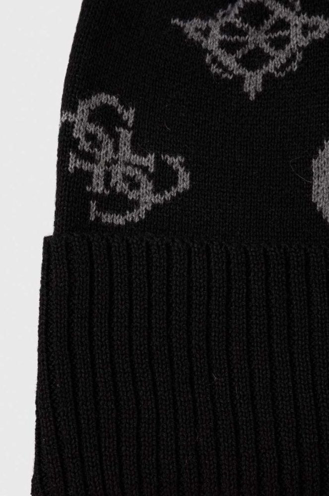 Шапка з домішкою вовни Guess колір чорний (3473712) фото 3