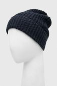 Шапка з домішкою вовни Guess колір синій з тонкого трикотажу