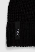 Шапка з домішкою вовни Guess колір чорний з тонкого трикотажу (3647891)