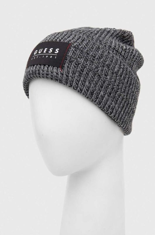 Шапка з домішкою вовни Guess колір чорний (3650570) фото 2