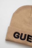 Шапка з домішкою вовни Guess колір бежевий з тонкого трикотажу (3650576)