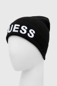 Шапка з домішкою вовни Guess колір чорний з тонкого трикотажу (3650579)