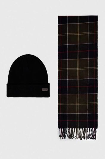 Шапка і шарф Barbour колір зелений