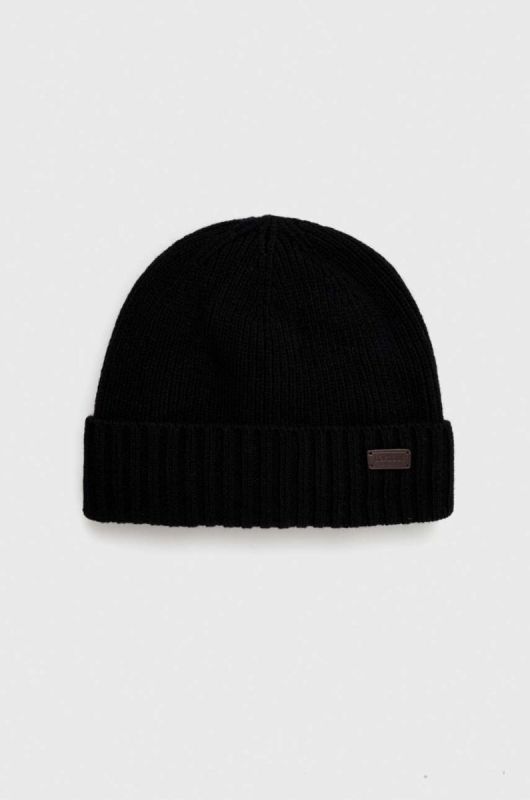 Шапка beanie чоловіча з вовною Barbour Carlton Beanie колір чорний