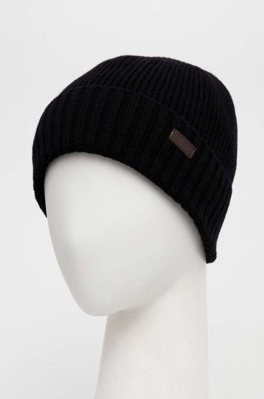Шапка beanie чоловіча з вовною Barbour Carlton Beanie колір чорний фото 2