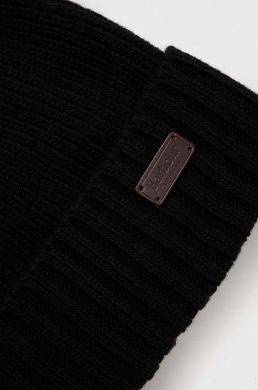 Шапка beanie чоловіча з вовною Barbour Carlton Beanie колір чорний фото 3