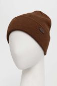 Шапка Barbour колір коричневий з товстого трикотажу