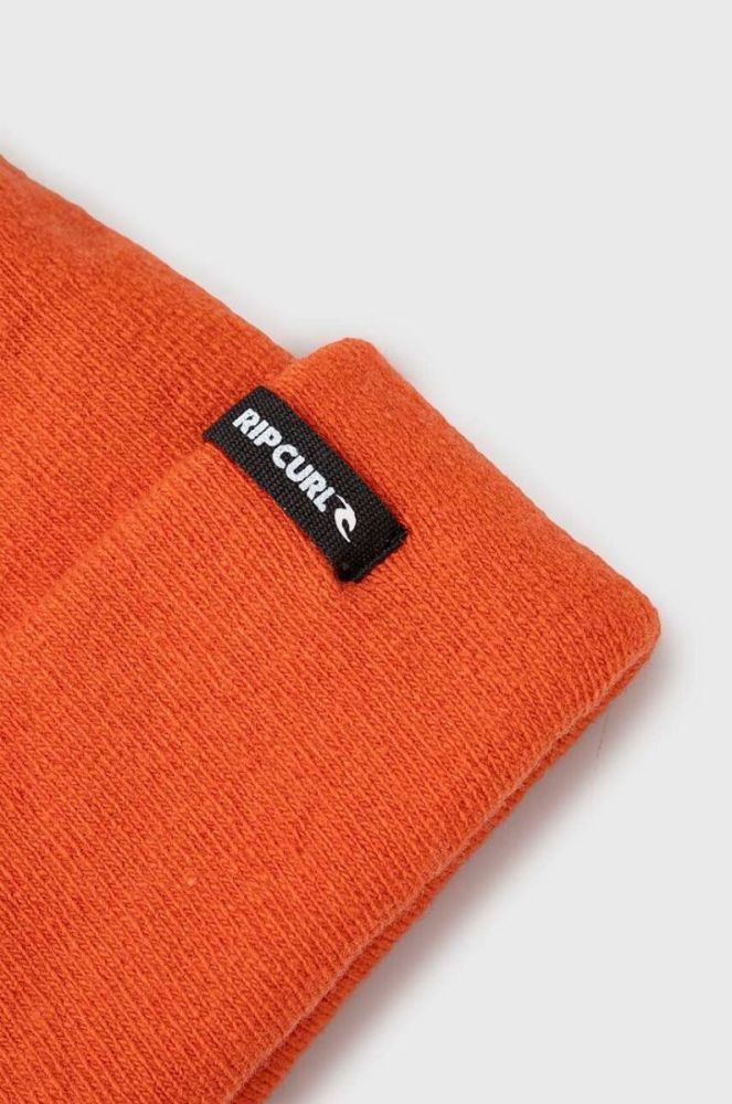 Шапка з домішкою вовни Rip Curl колір помаранчевий з товстого трикотажу фото 3