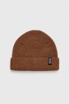 Вовняна шапка Bomboogie колір коричневий з товстого трикотажу вовна Вовняна шапка Bomboogie колір коричневий з товстого трикотажу вовна